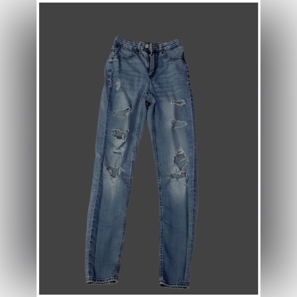 Blue ripped jeans